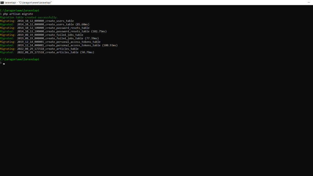 php artisan migrate