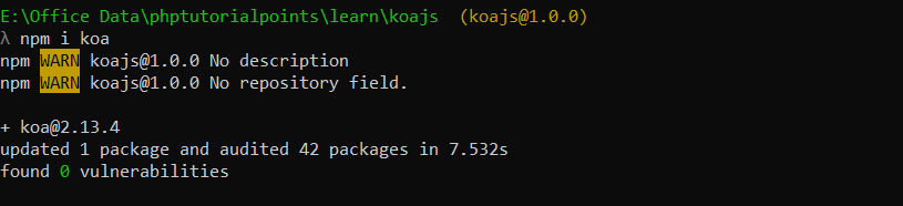 Install Koa JS