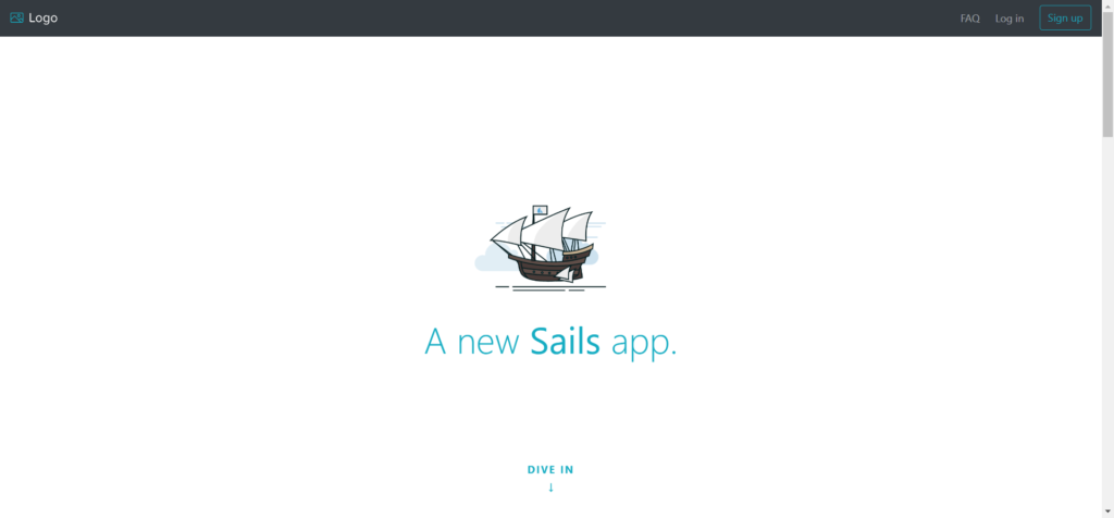 sails js application output