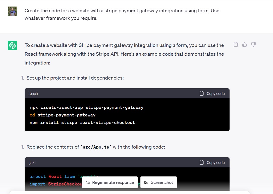 Create a code for a specific requirement using any suggested framework