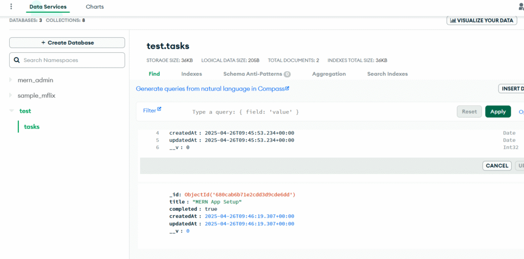 Mern Stack APP MongoDB
