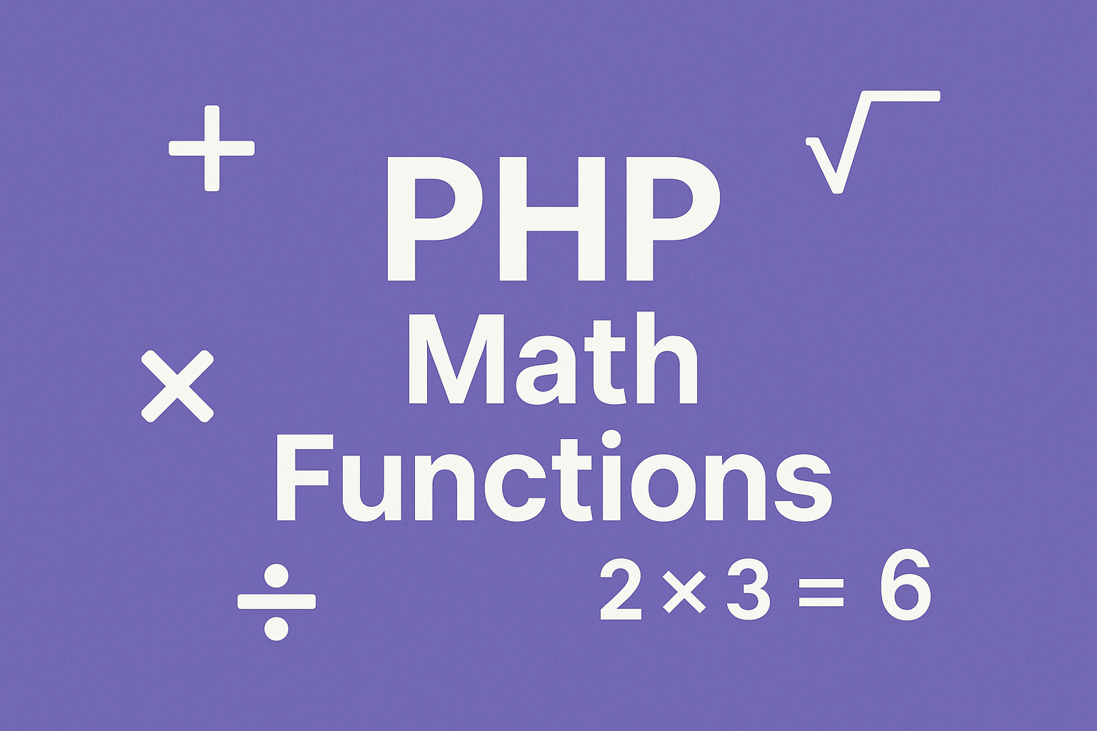PHP Math Functions