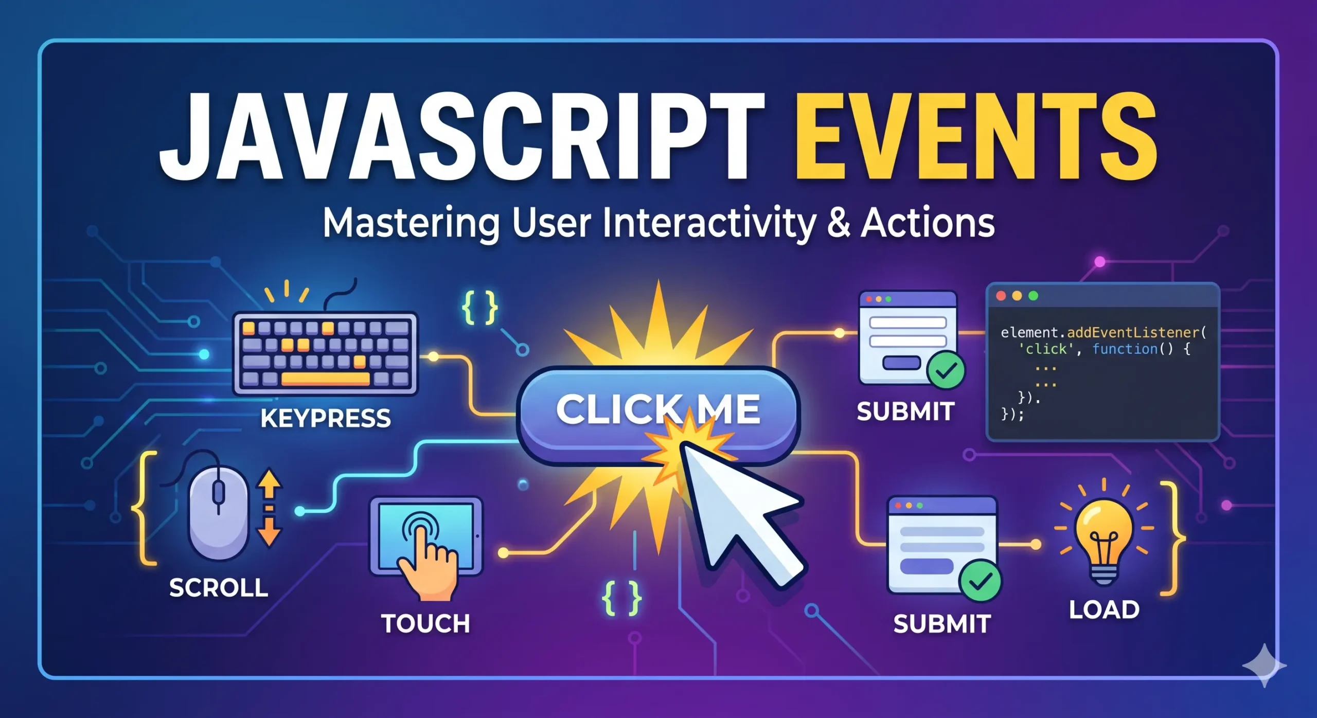 JavaScript Events (2026): Complete Guide with Examples, Types, and Best Practices